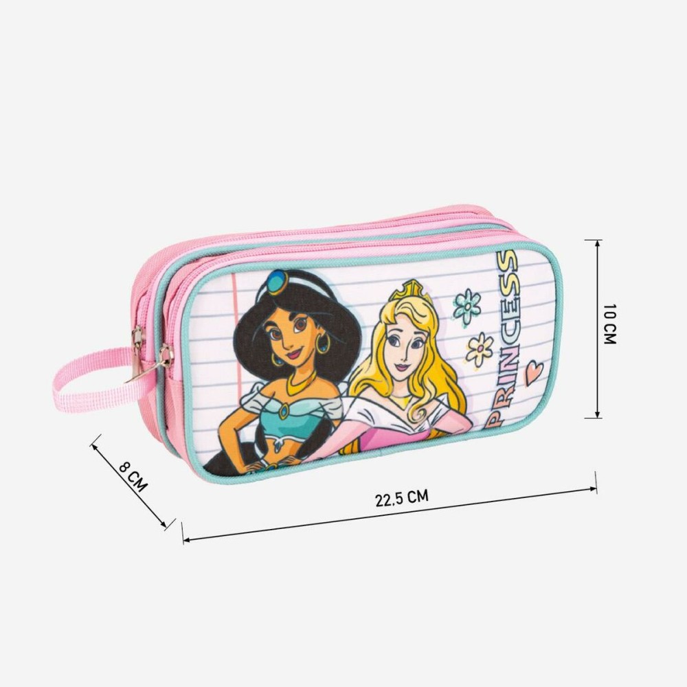 Trousse Fourre-Tout Double Disney Princess Rose 22,5 x 8 x 10 cm