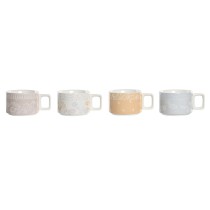 Ensemble de tasses à café DKD Home Decor Jaune Bleu Blanc Rouge Métal Bambou Dolomite 260 ml 4 Pièces