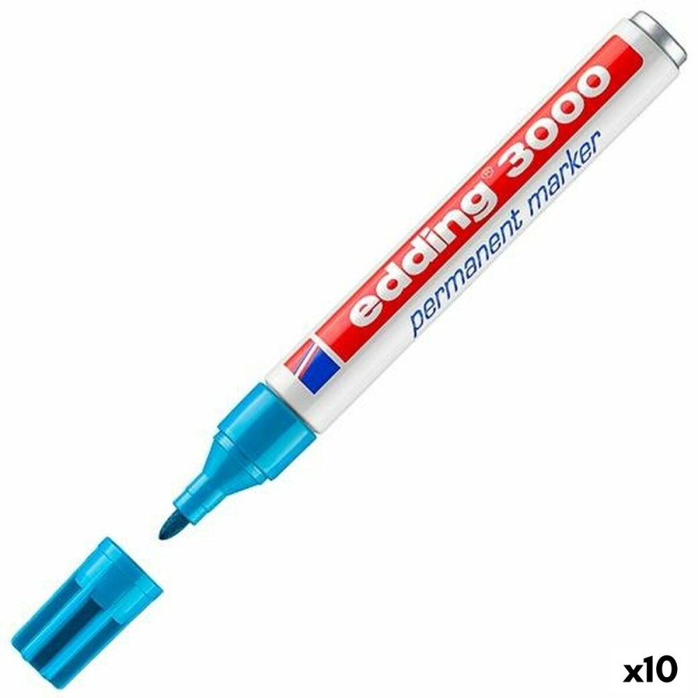 Permanent marker Edding 3000 Light Blue (10 Units)