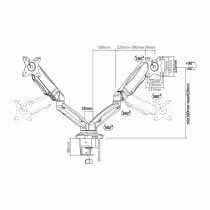 Bildschirm-Träger für den Tisch Aisens Schwarz 32" 13"