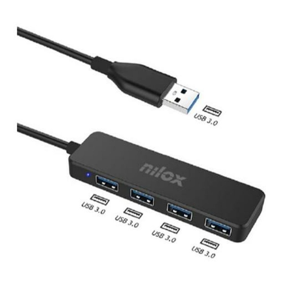 Hub USB 4 Ports Nilox NXHUB402 Noir