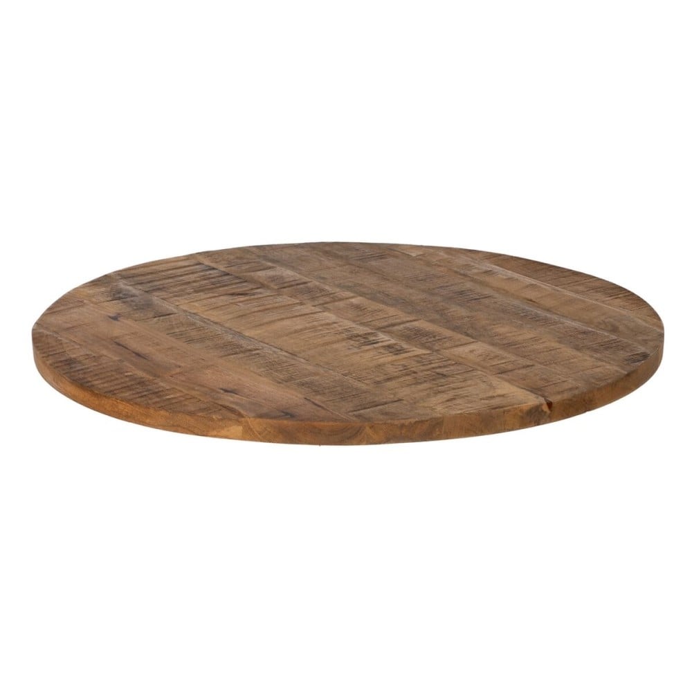 Tabletop Beige Mango wood 80 x 80 x 3 cm Circular Occasional