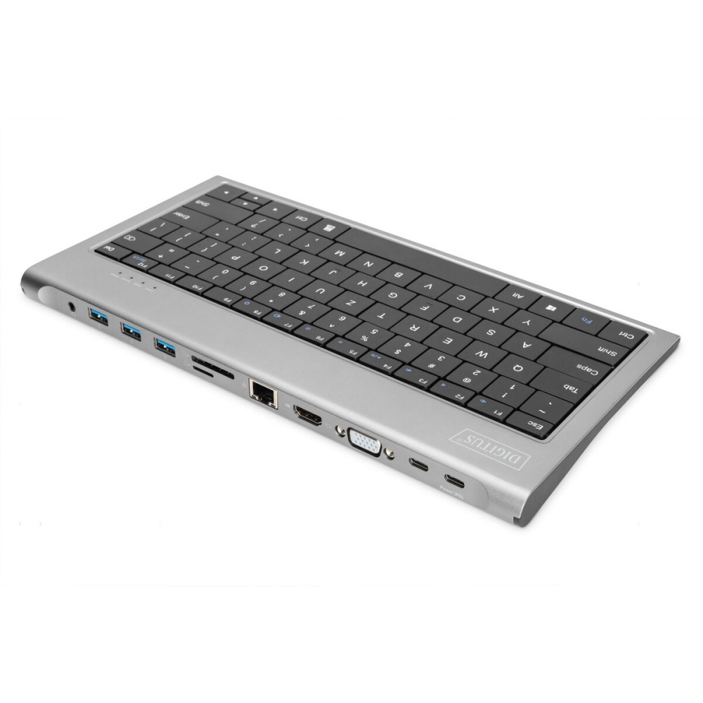 Clavier Digitus DA-70885 Espagnol Qwerty QWERTZ Noir/Argenté