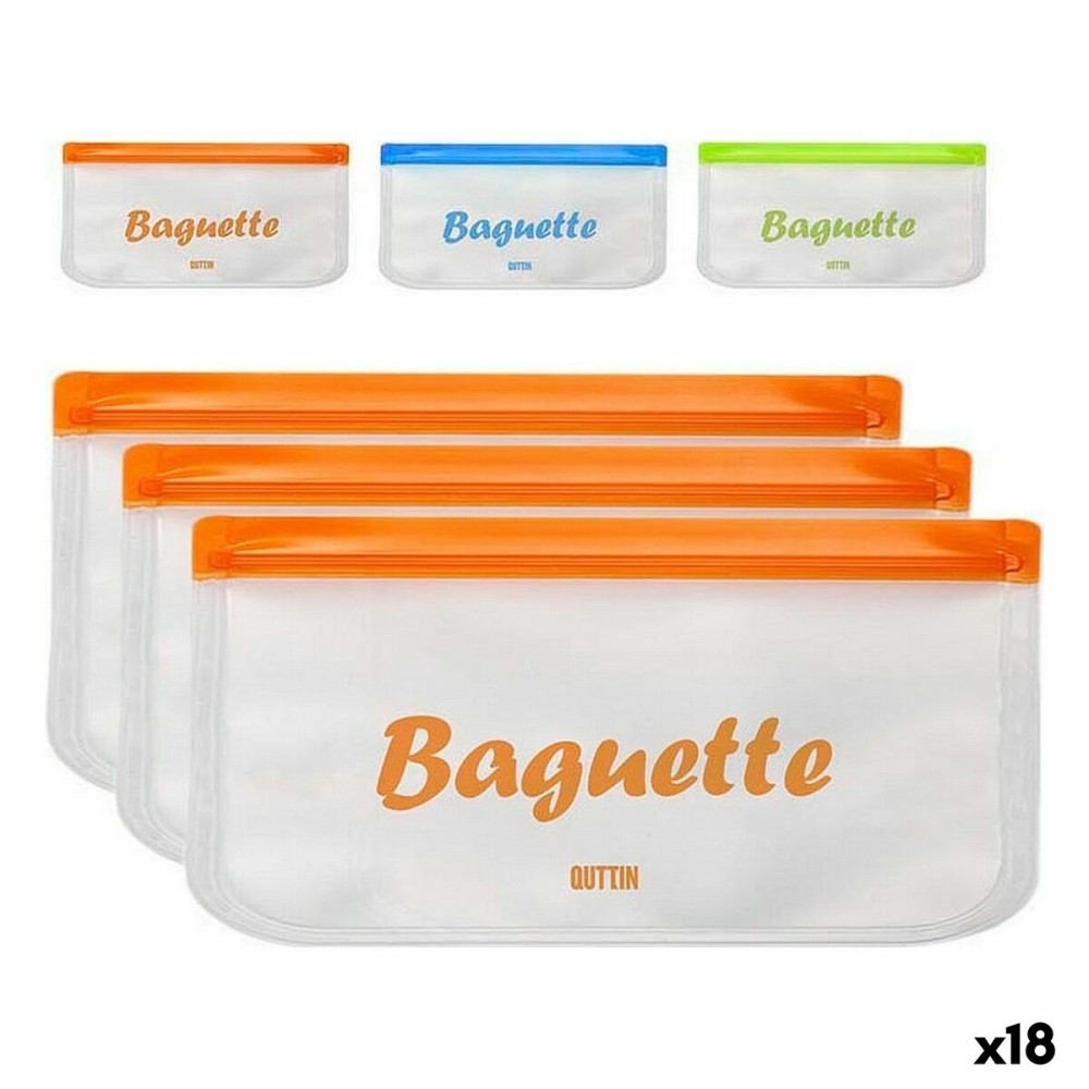 Ensemble de sac alimentaire réutilisable Quttin 3 Pièces 30 x 15 cm (18 Unités)