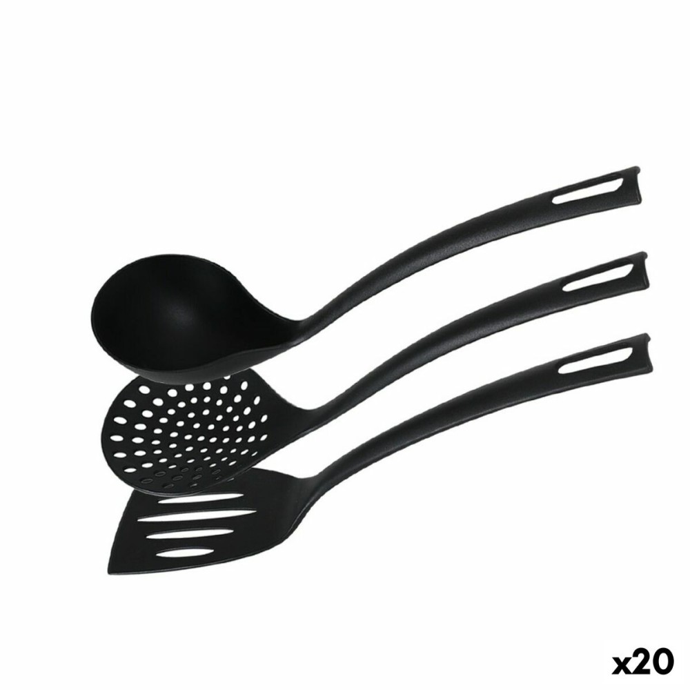 Set of Kitchen Utensils Quttin   Nylon Black 3 Pieces (20 Units)