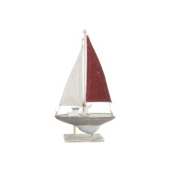 Deko-Figur Home ESPRIT Blau Rot Bunt Segelboot 13,5 x 5 x 25 cm (2 Stück)