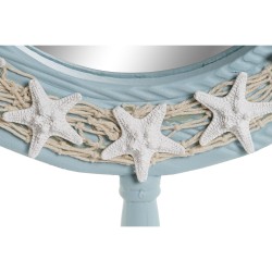 Wall mirror Home ESPRIT Sky blue Mediterranean 42,5 x 3 x 42,5 cm