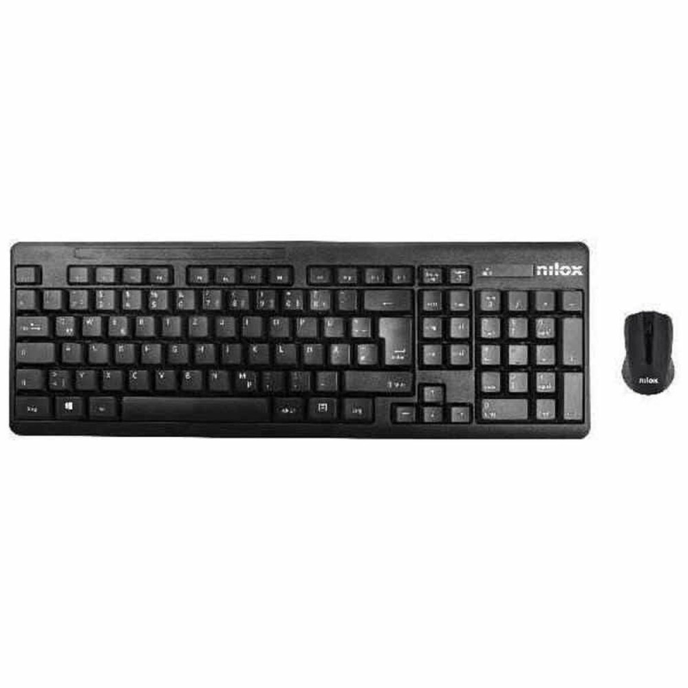 Clavier et souris sans fil Nilox NXKMWE0001 Noir Espagnol Qwerty QWERTY