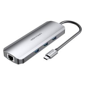 USB Hub Vention TOLHB 100 W Silver