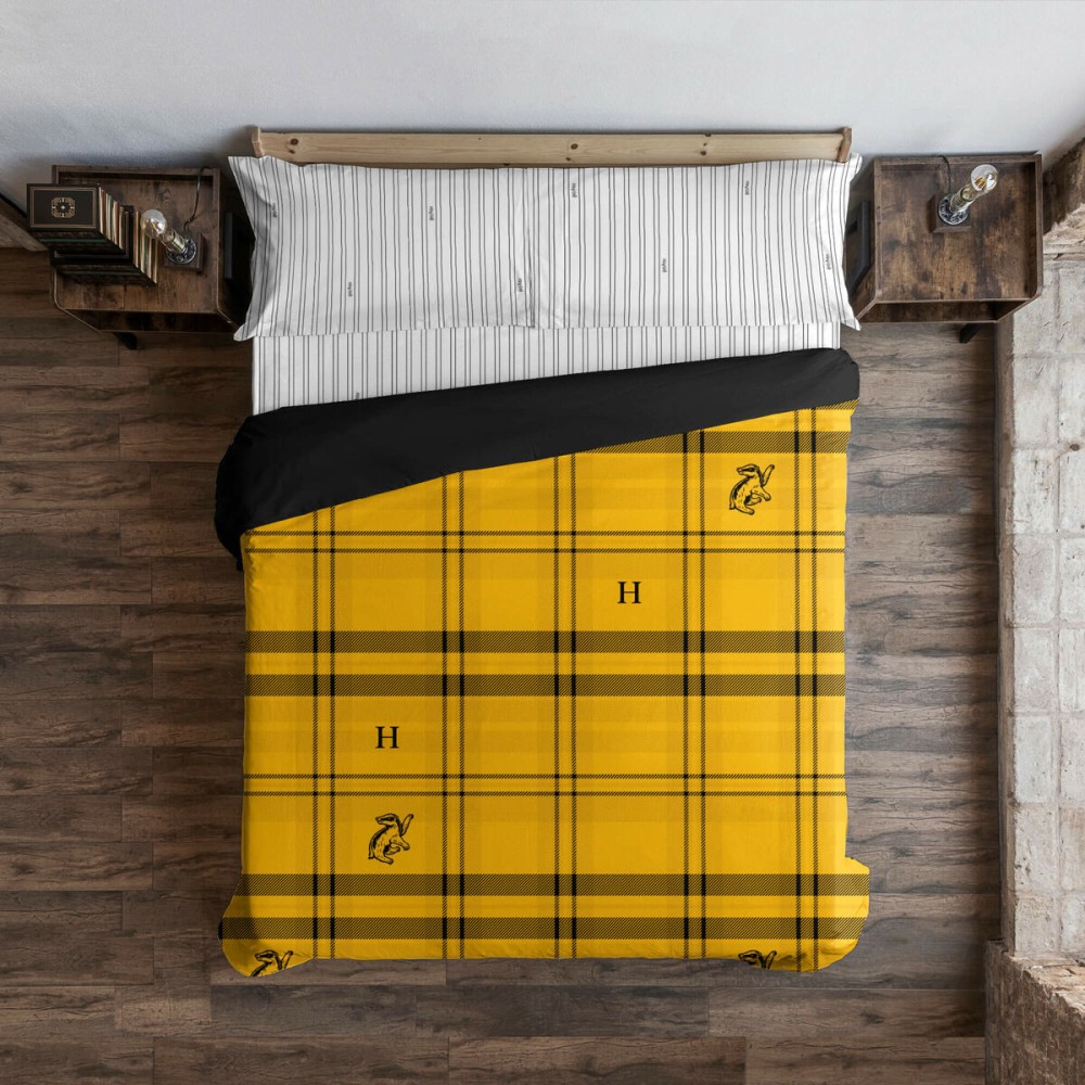 Bettdeckenbezug Harry Potter Hufflepuff Gelb Bunt 175 Fäden 155 x 220 cm Einzelmatratze