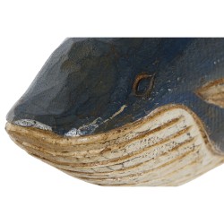 Figurine Décorative Home ESPRIT Blanc Blue marine Baleine 40 x 7 x 12 cm