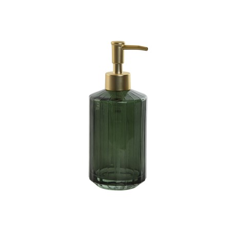 Distributeur de Savon Home ESPRIT Vert Doré Aluminium Verre ABS 8 x 8 x 19,5 cm