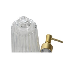 Soap Dispenser Home ESPRIT Transparent Golden Aluminium Crystal ABS 8 x 8 x 20,5 cm