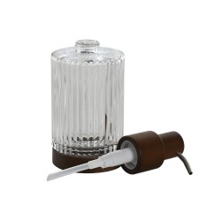 Distributeur de Savon Home ESPRIT Marron Transparent Aluminium Verre Acacia 8 x 7,5 x 18,5 cm