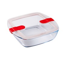 Boîte à lunch hermétique Pyrex Cook & Heat 25 x 22 x 7 cm 2,2 L Transparent verre (4 Unités)