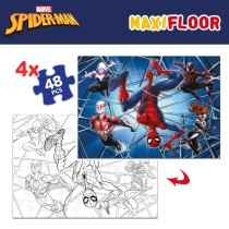 Puzzle Enfant Spider-Man Double face 4 en 1 48 Pièces 35 x 1,5 x 25 cm (6 Unités)