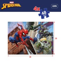 Puzzle Enfant Spider-Man Double face 4 en 1 48 Pièces 35 x 1,5 x 25 cm (6 Unités)