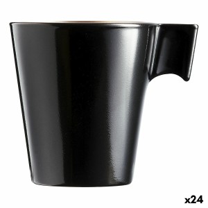 Tasse mug Luminarc Flashy Noir 80 ml Bicolore verre (24 Unités)