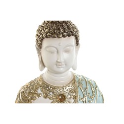 Decorative Figure Home ESPRIT Turquoise Golden Buddha Oriental 12 x 12 x 22 cm