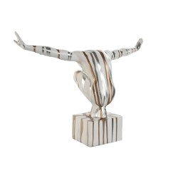 Decorative Figure Home ESPRIT White Golden Silver Men 49 x 16 x 33 cm