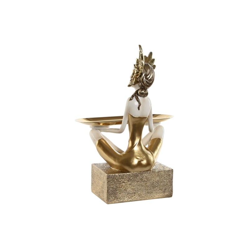 Deko-Figur Home ESPRIT Weiß Gold 23 x 13 x 33 cm