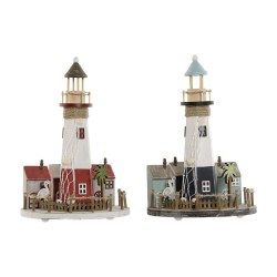 Décoration lumineuse Home ESPRIT Bois Aluminium Phare 20 x 20 x 30,5 cm (2 Unités)