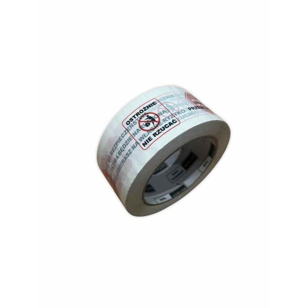 Adhesive Tape Taśma STOP White Red