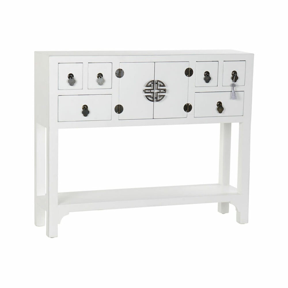 Console DKD Home Decor White Silver Fir MDF Wood (95 x 24 x 79 cm)