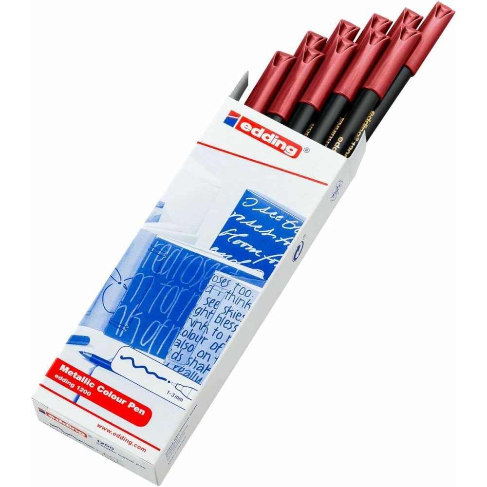 Marker pen/felt-tip pen Edding 1200 metal Red (10 Units)