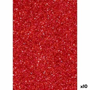 Moosgummi Fama Rot 50 x 70 cm Glitzernd (10 Stück)