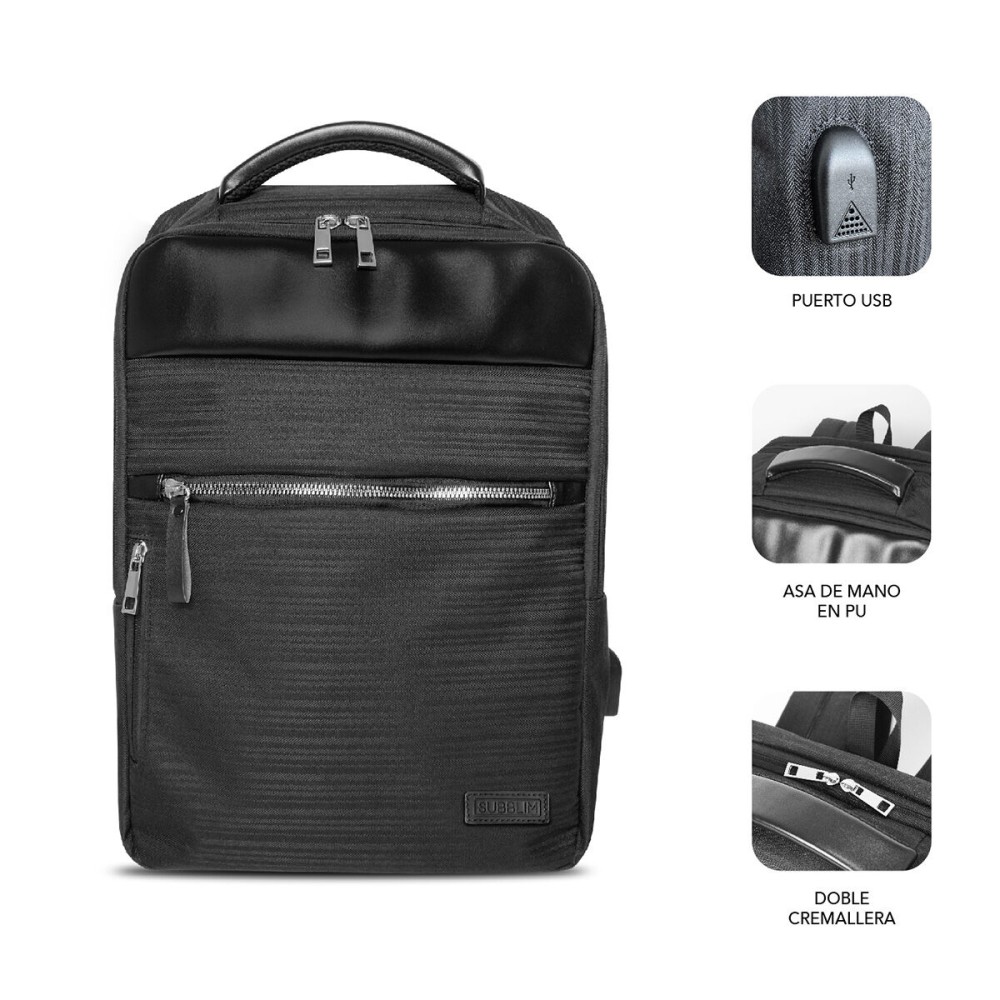 Laptop Backpack Subblim SUBBP-2BL1015 Black