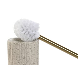 Brosse de salle de wc Home ESPRIT Beige Doré Grès 10,5 x 10,5 x 37,5 cm