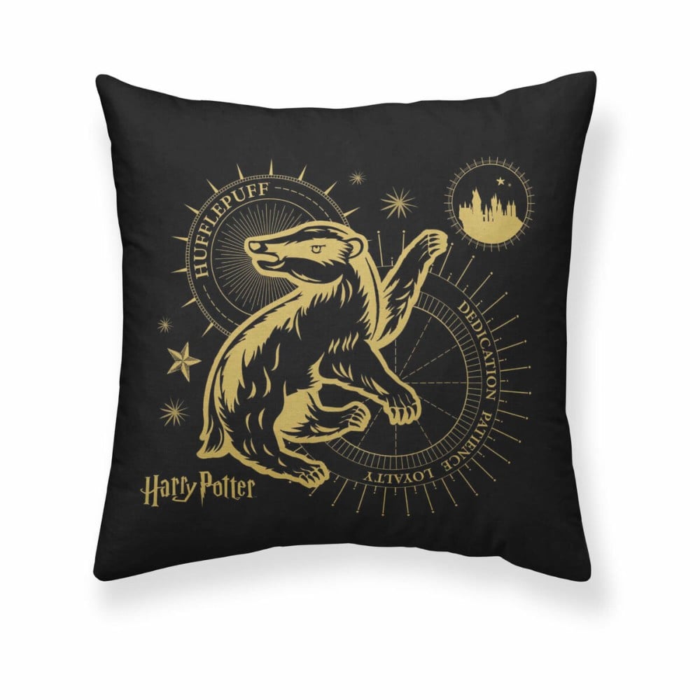 Kissenbezug Harry Potter Hufflepuff Schwarz Bunt 50 x 50 cm