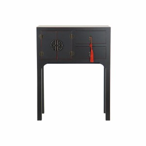 Console DKD Home Decor Black Multicolour Wood Fir MDF Wood 63 x 26 x 83 cm