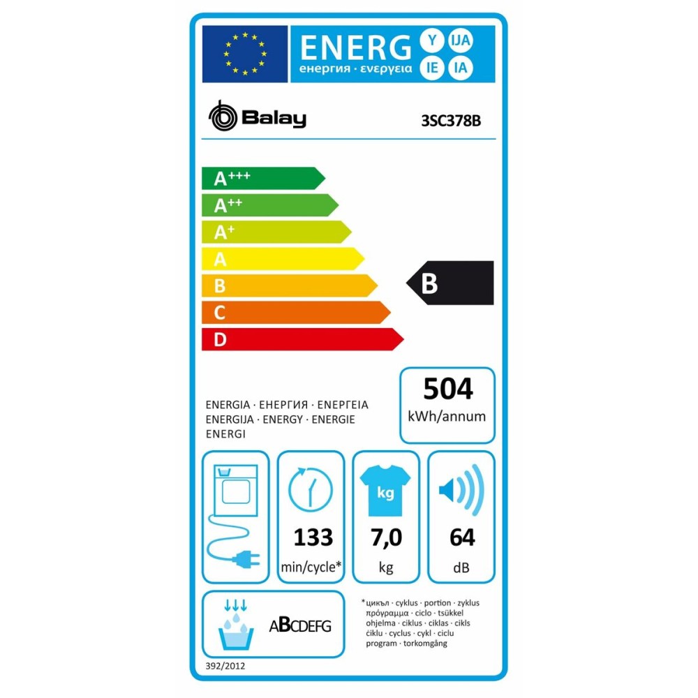 Séchoir à condensation Balay 3SC378B