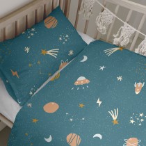 Duvet cover set HappyFriday Mini universe Multicolour Baby Crib 2 Pieces