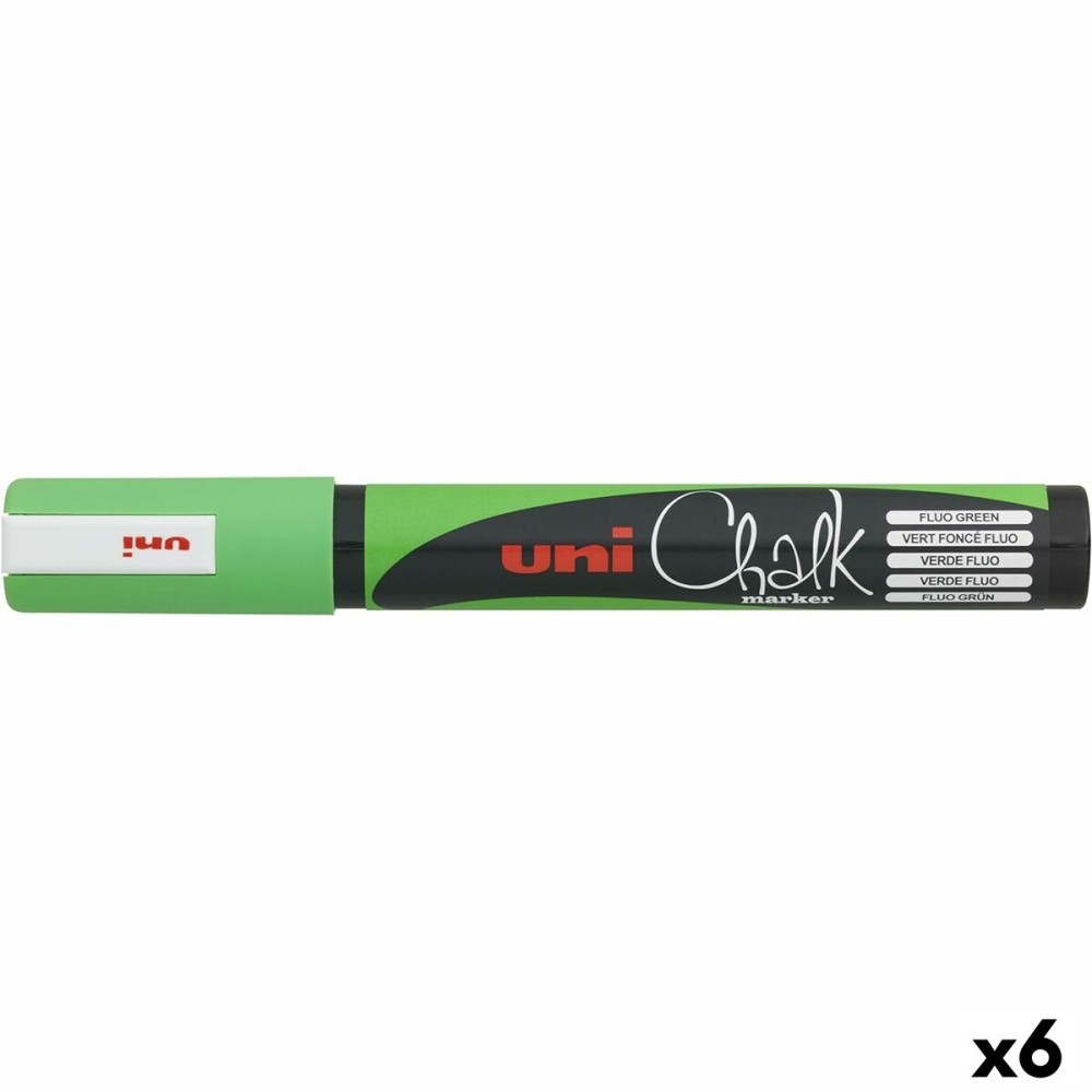 Liquid chalk marker Uni-Ball PWE-5M Green (6 Pieces)