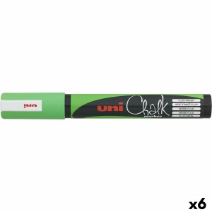 Flüssige Kreidemarker Uni-Ball PWE-5M grün (6 Stücke)