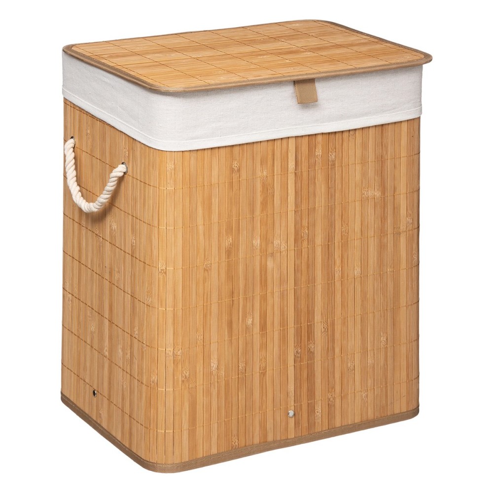 Laundry Basket 5five Simply Smart Bamboo 50 x 41.5 x 30 cm White