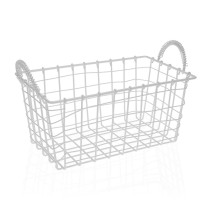 Panier Multi-usages Versa Blanc Acier 23 x 14,5 x 37 cm