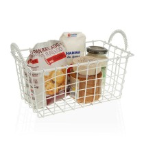 Multi-purpose basket Versa White Steel 23 x 14,5 x 37 cm