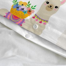 Parure de couette HappyFriday Moshi Moshi Cute Llamas Multicouleur 2 Pièces