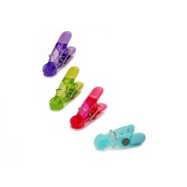 Bag Closing Clips Multicolour Natural rubber Plastic 4 Pieces Magnetic (12 Units)