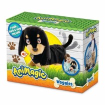 Jouet Peluche Animagic Waggles on the go avec son Marron