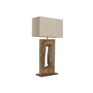 Lampe de bureau Home ESPRIT Beige Naturel Bois de manguier 50 W 220 V 40 x 20 x 75 cm