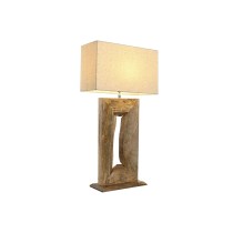 Desk lamp Home ESPRIT Beige Natural Mango wood 50 W 220 V 40 x 20 x 75 cm