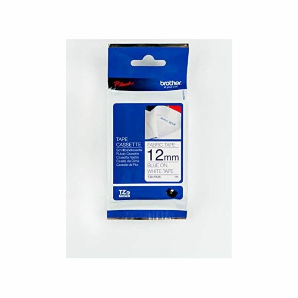 Laminated Tape for Labelling Machines Brother TZEFA3 Blue Blue/White 12 mm