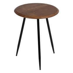 Table d'appoint LAGOM Noir Naturel Fer Bois d'hévéa 40 x 40 x 50 cm