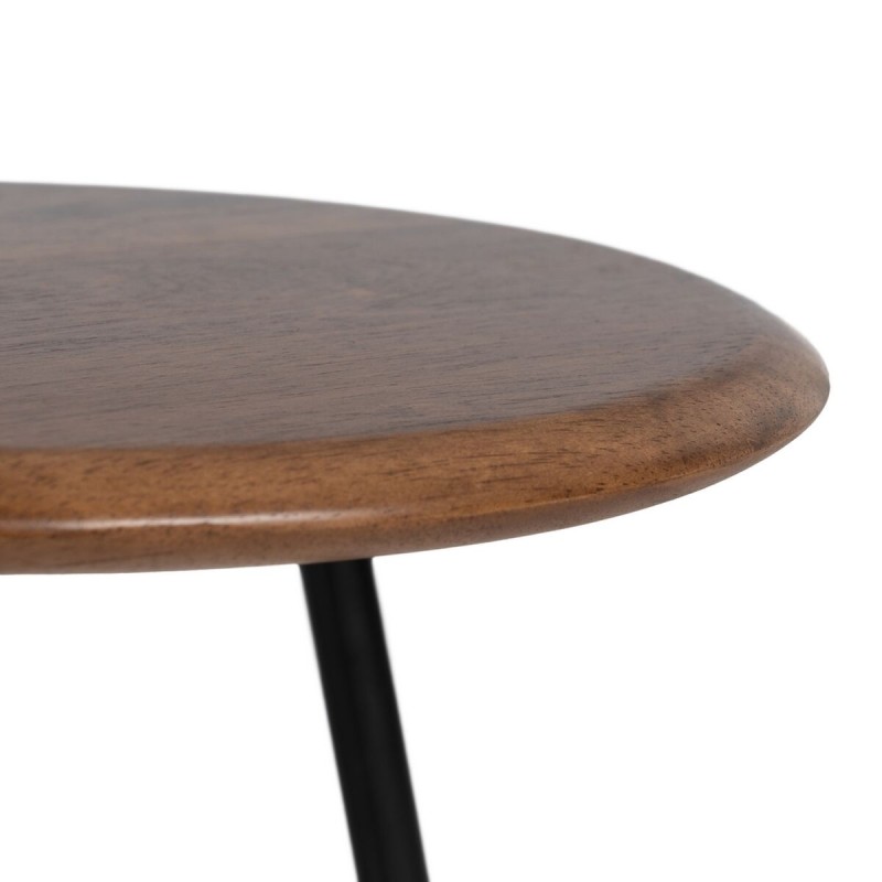 Side table LAGOM Black Natural Iron Rubber wood 40 x 40 x 50 cm