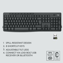 Keyboard and Wireless Mouse Logitech Black